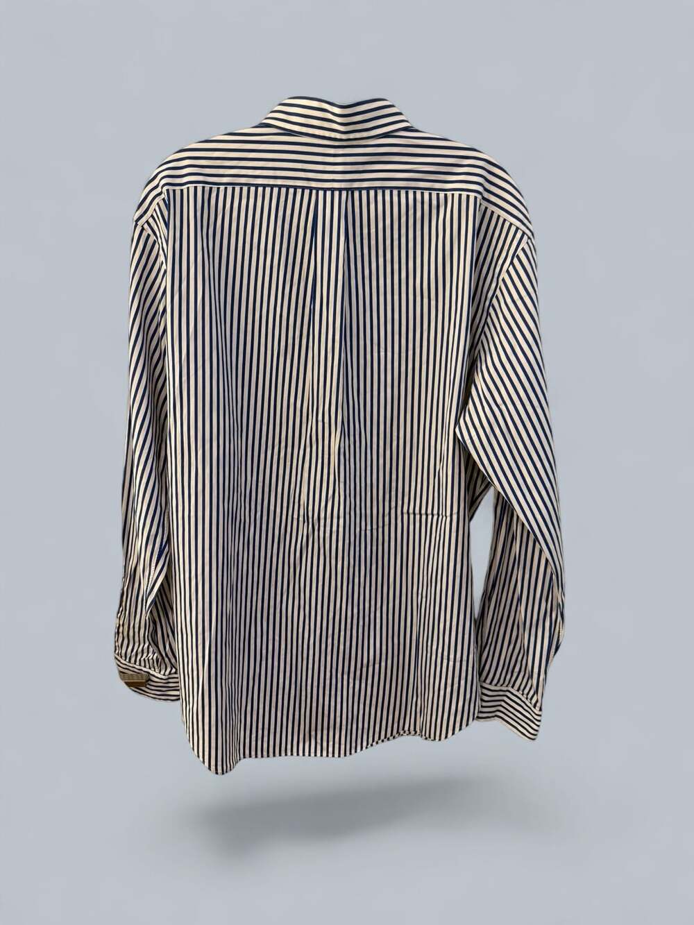 Ralph Lauren Men's Classic Fit Blue and White Striped Long-Sleeve Button-Down Sh - Picture 4 of 11